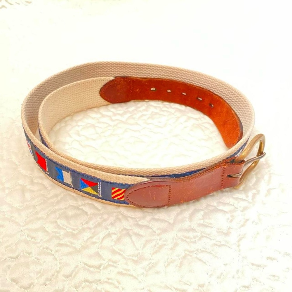 Nautical Canvas Belt with Leather Accents